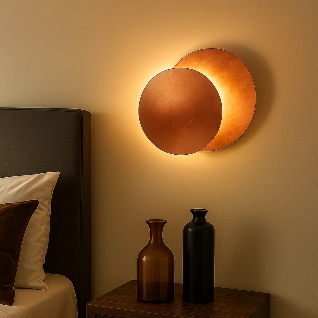 LED-wandlamp in overlappende ronde schijfvorm