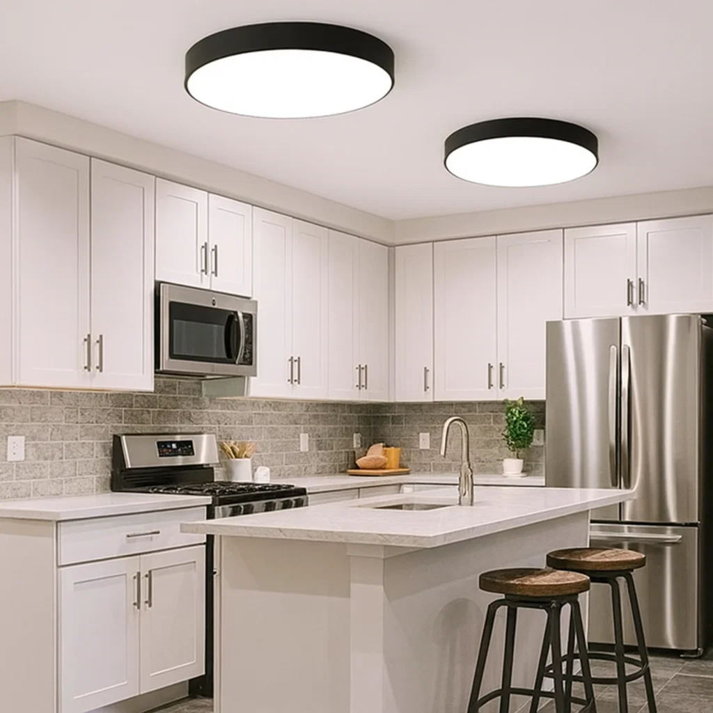 Strakke moderne ronde plafondlamp met zacht licht