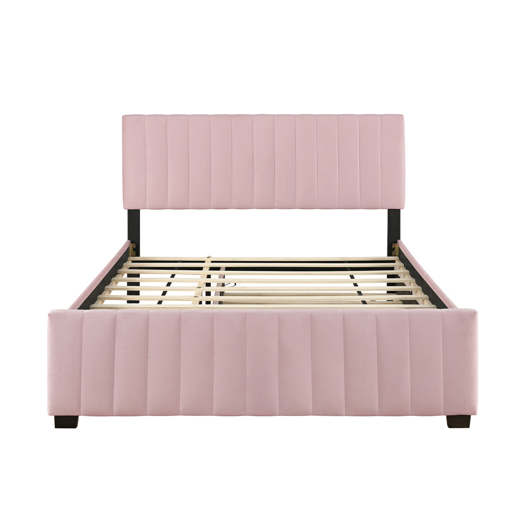Vera Velvet Queen Platform Bed Frame