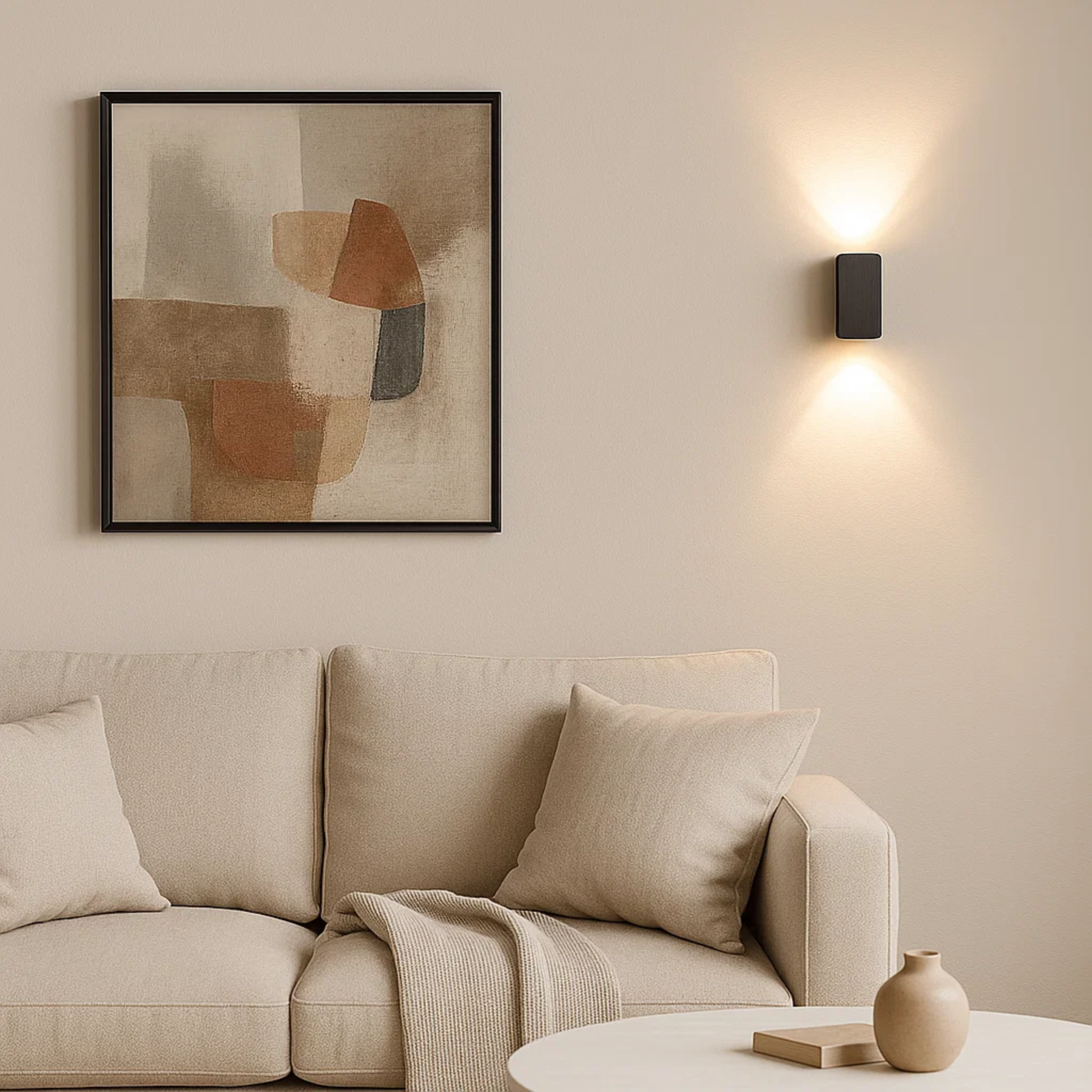 Strakke LED-wandlamp met licht naar boven en beneden