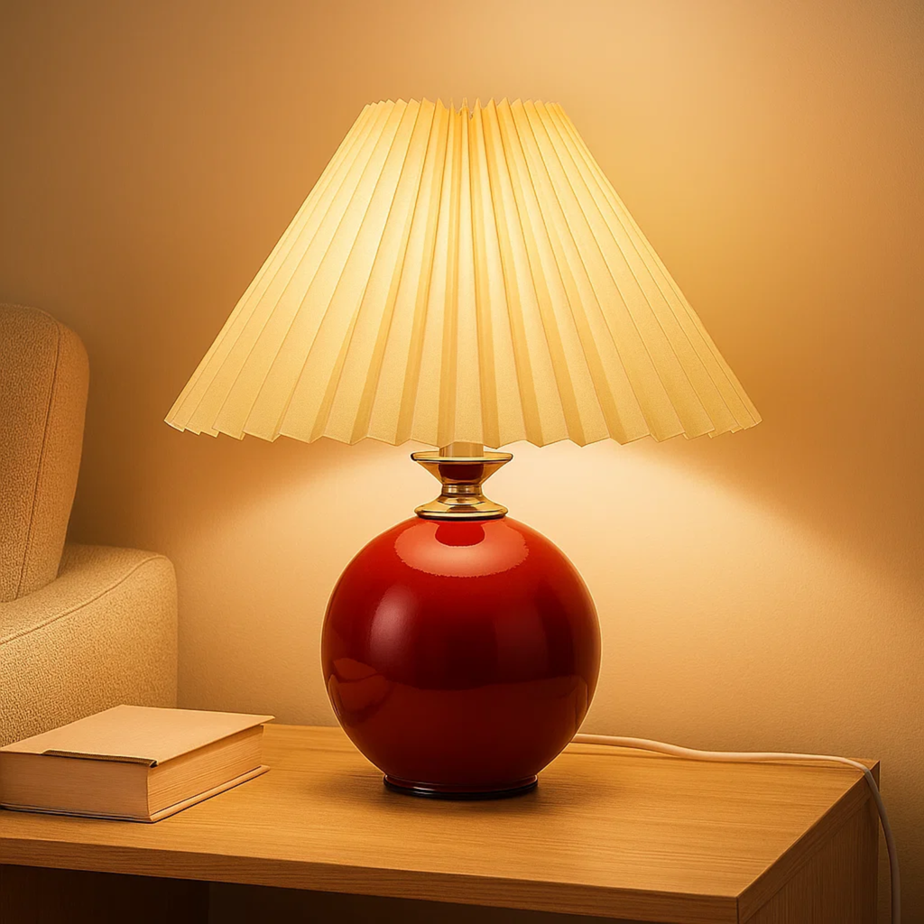 Tafellamp met geplooide kap