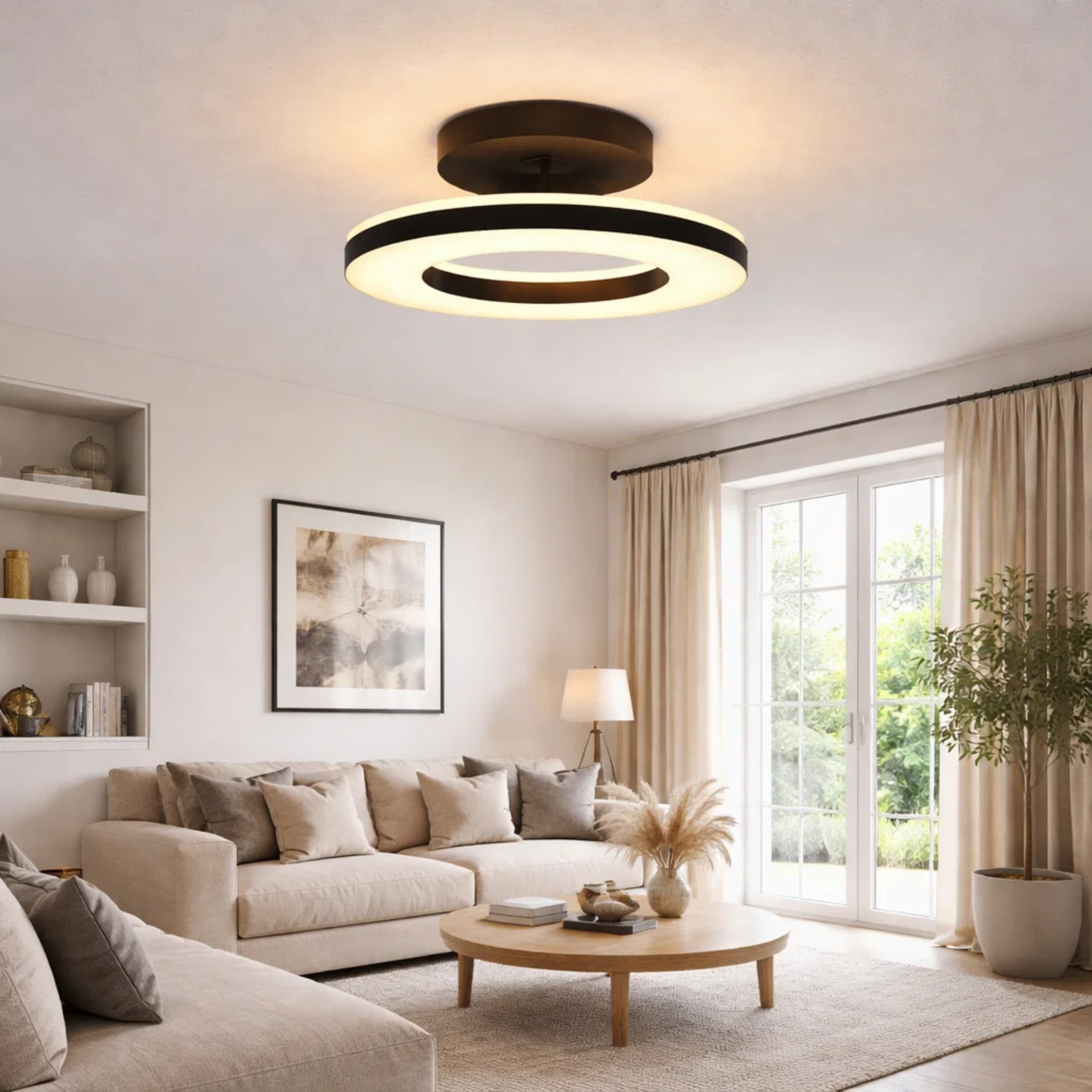 Ronde LED ring plafondlamp voor rustig licht
