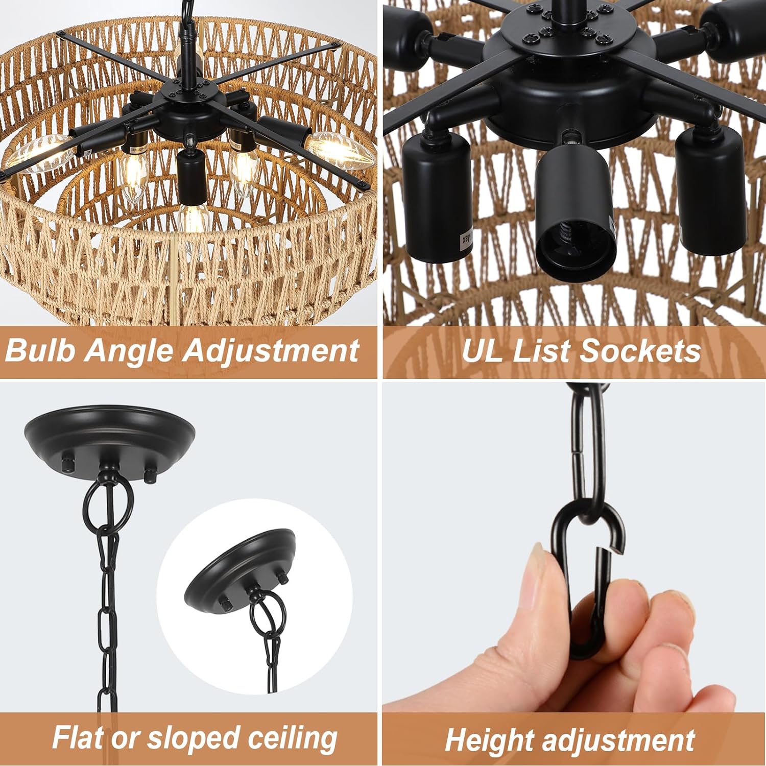 Hallgerd Rattan Chandelier