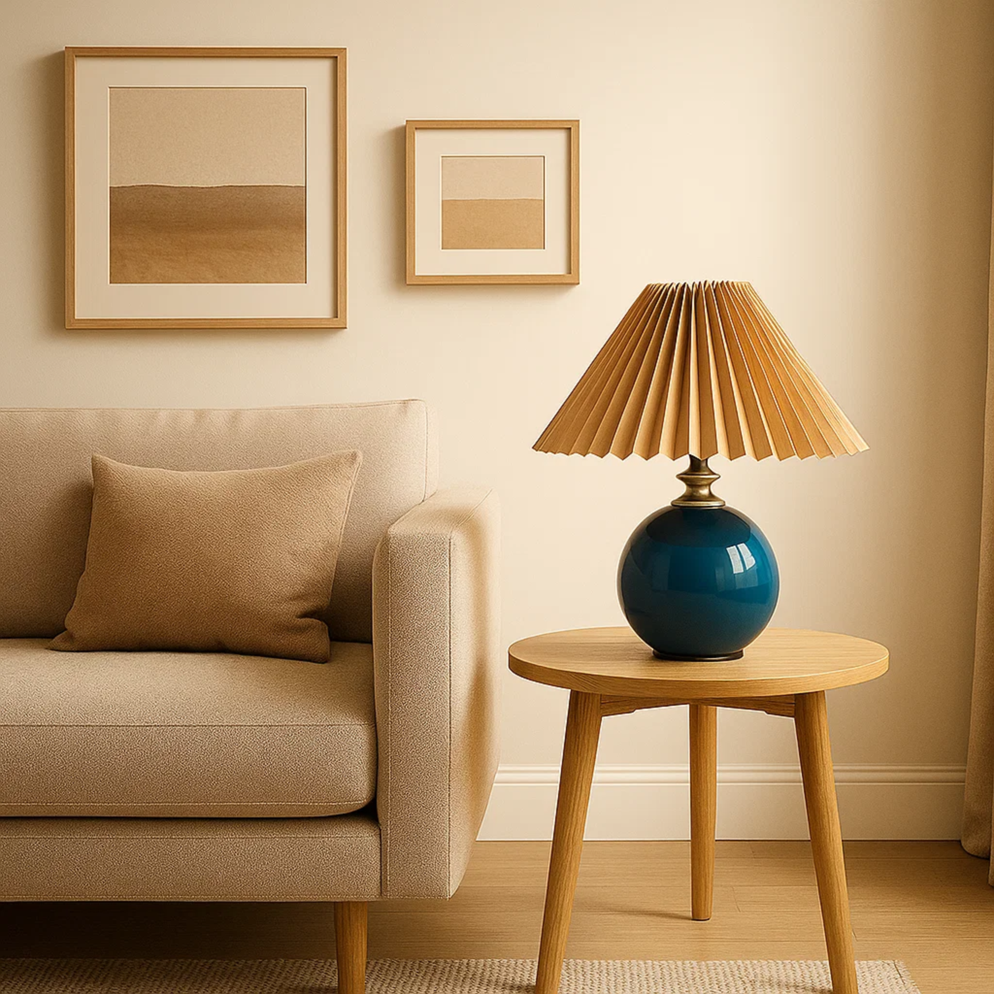 Tafellamp met geplooide kap