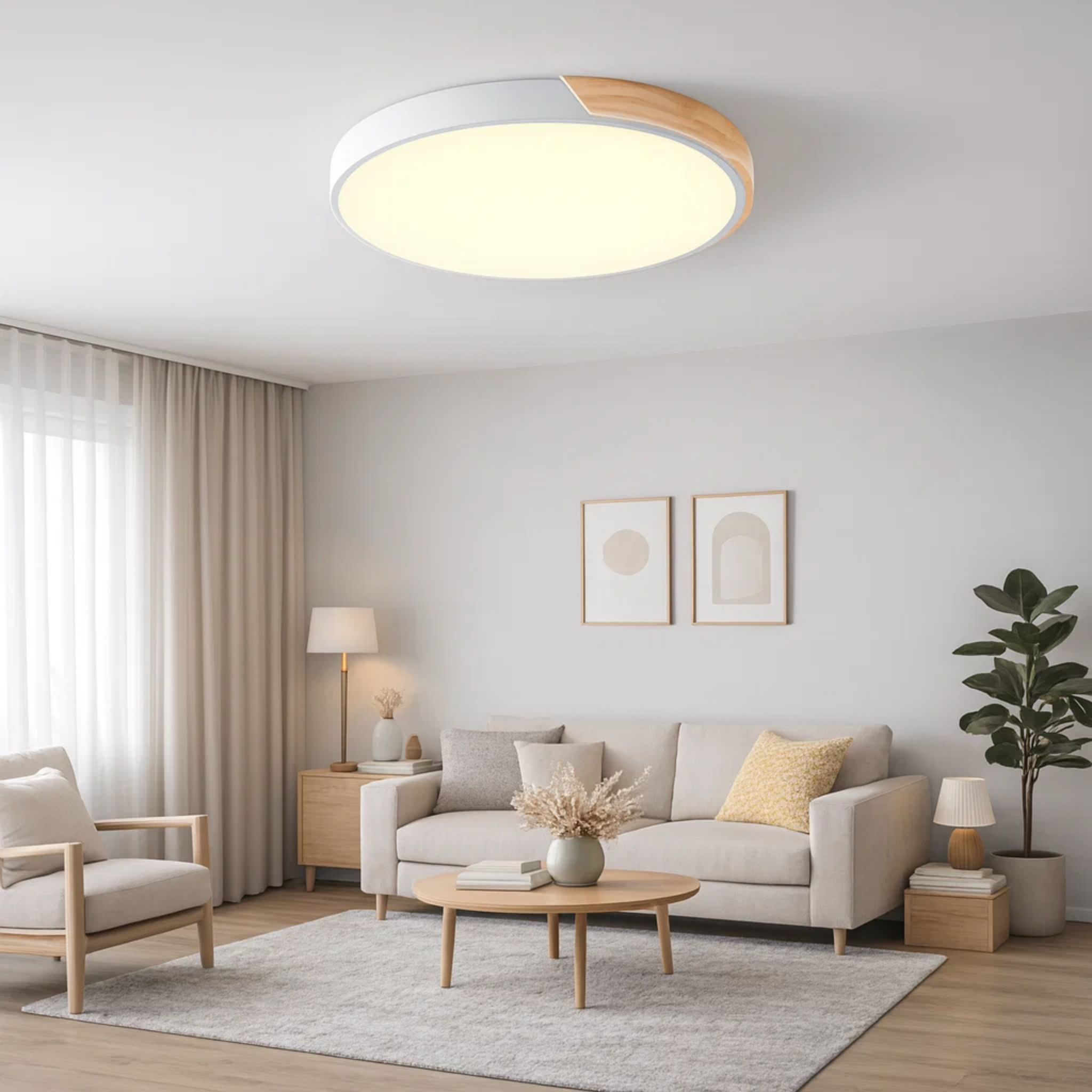 Ronde LED plafondlamp met kleuraccent