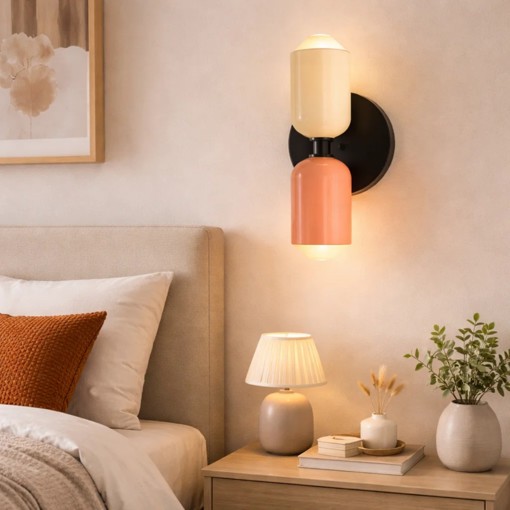 Dubbele wandlamp met warm licht