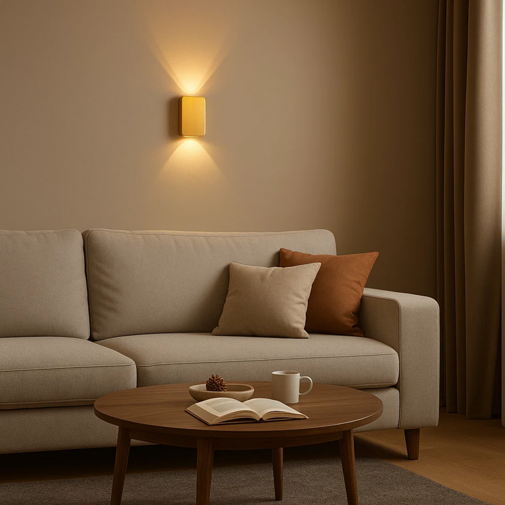 Strakke LED-wandlamp met licht naar boven en beneden