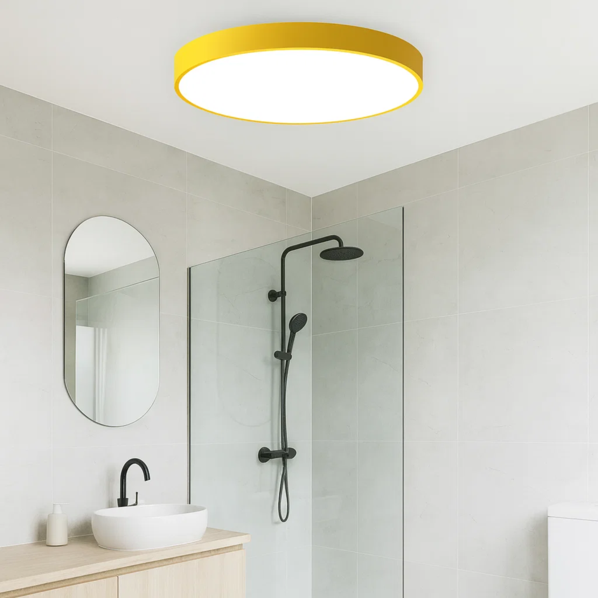 Strakke moderne ronde plafondlamp met zacht licht