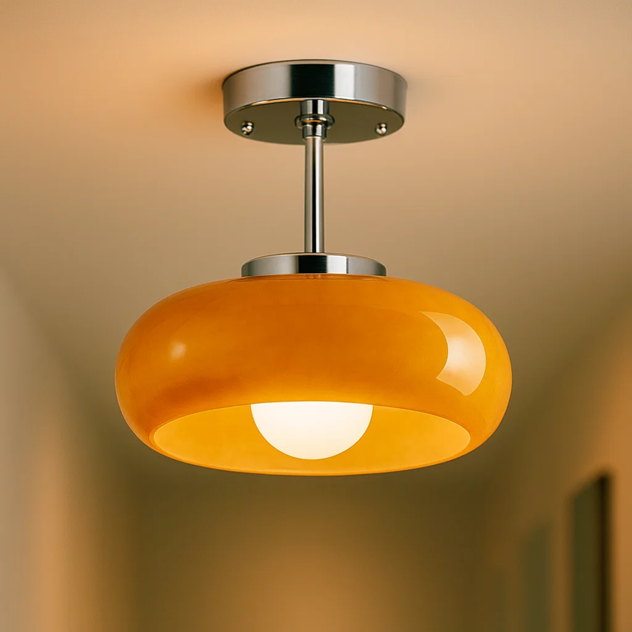 Vintage ronde retro plafondlamp