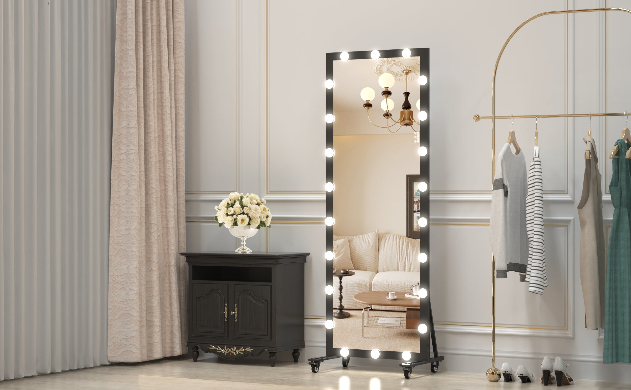 Magnhild Walnut Floor Mirror