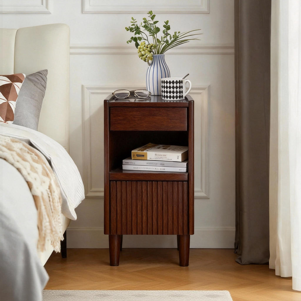 Lauge Storage Solid Wood Nightstand