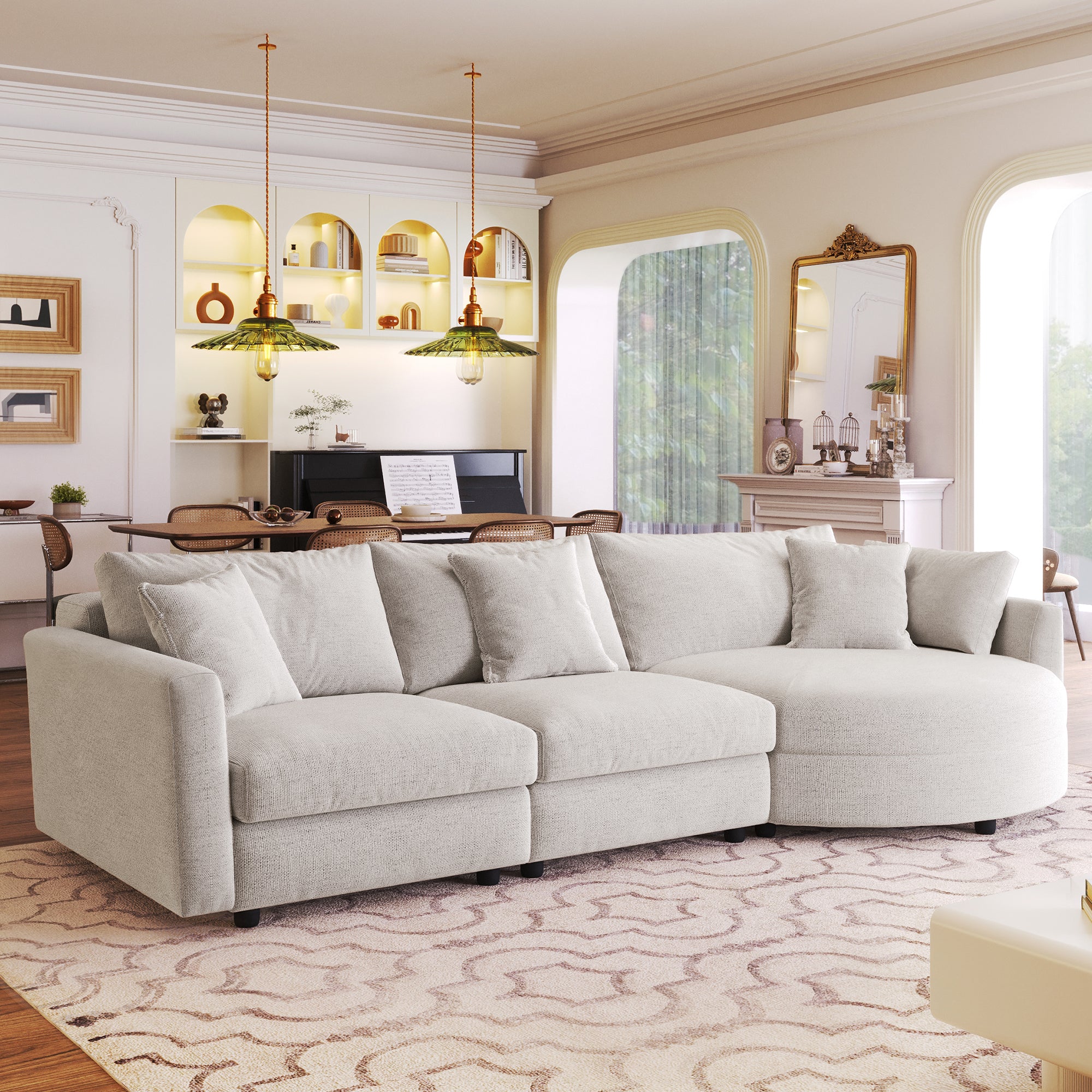 Anselm 3-Piece Curved Sectional Sofa
