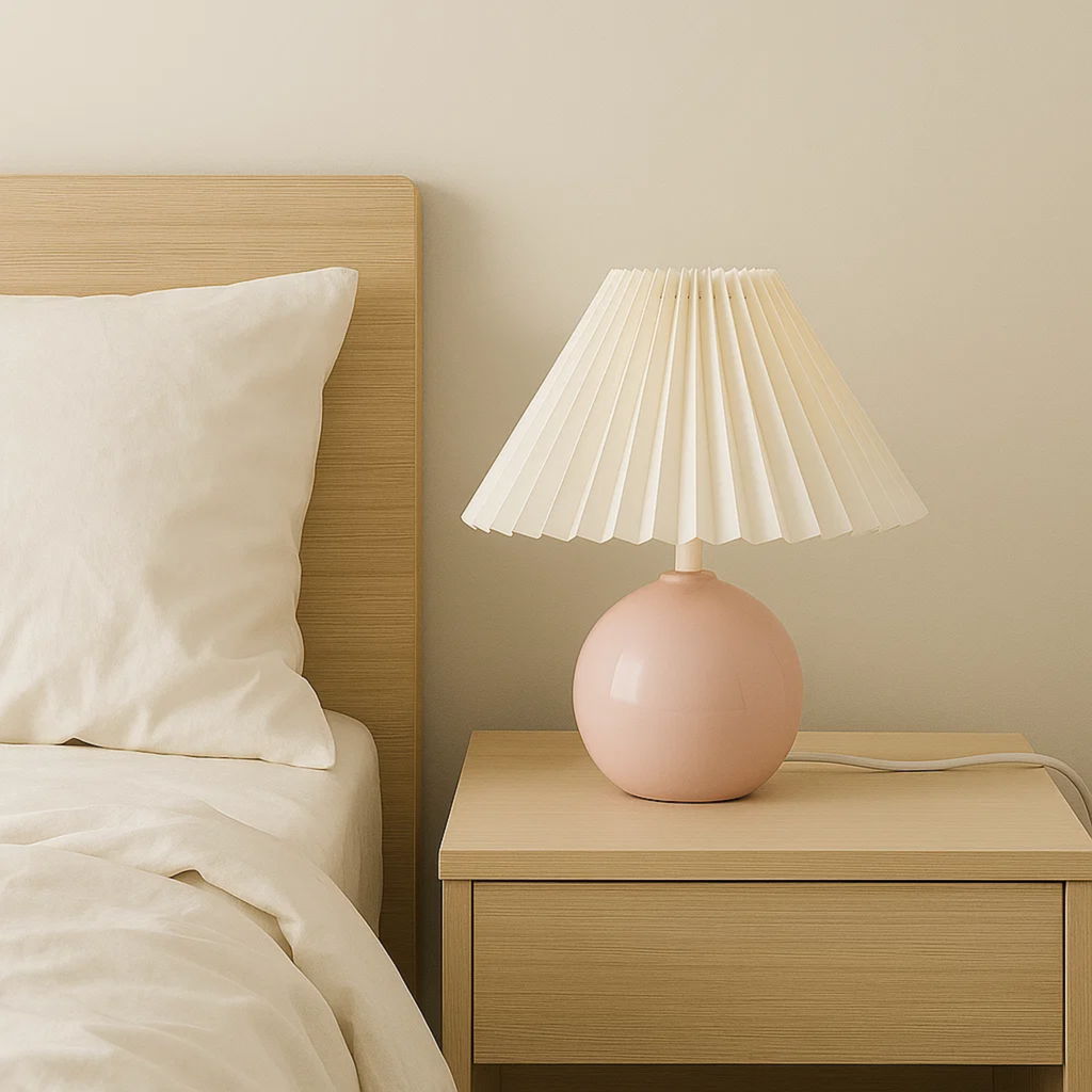 Tafellamp met geplooide kap