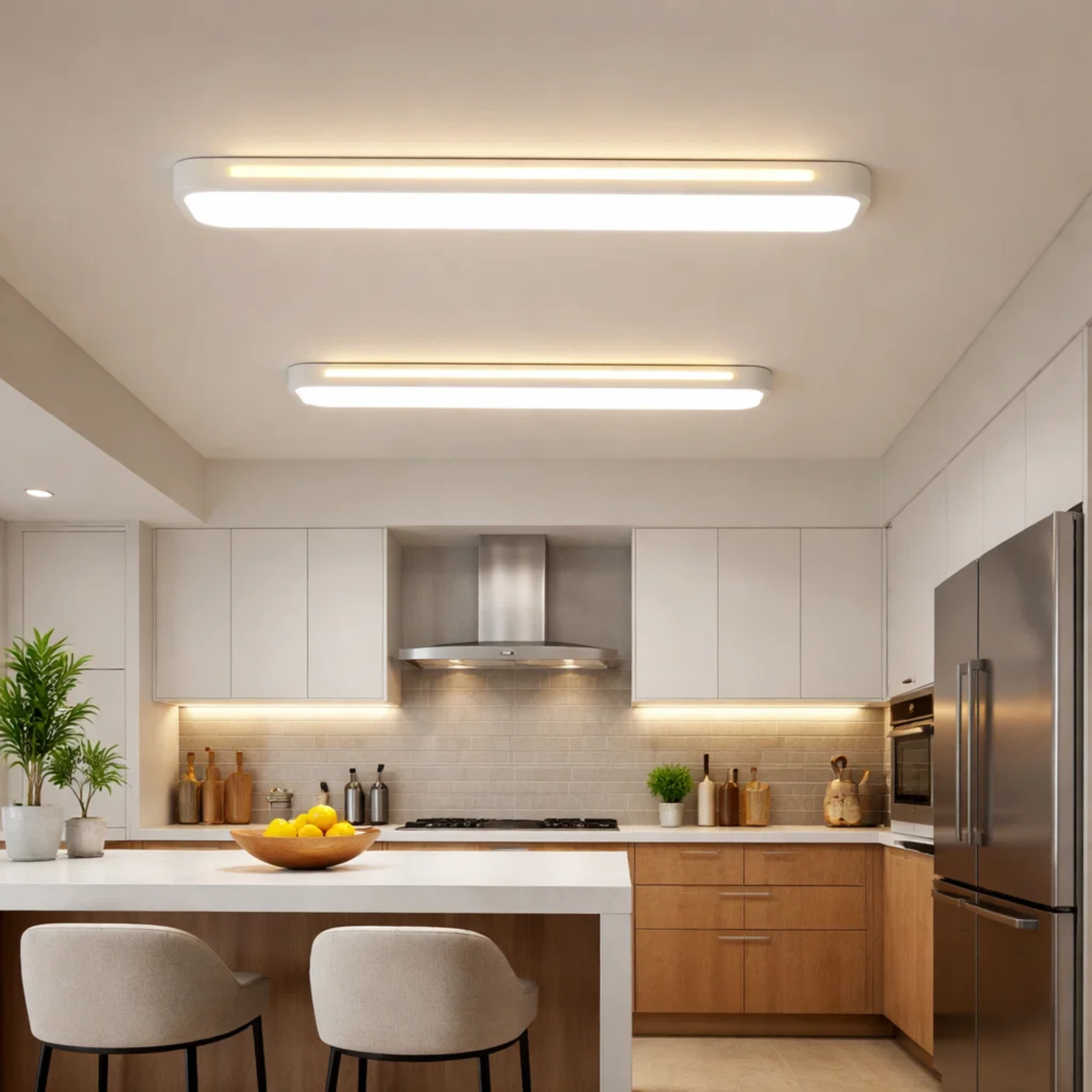 Minimalistische langwerpige LED-plafondlamp