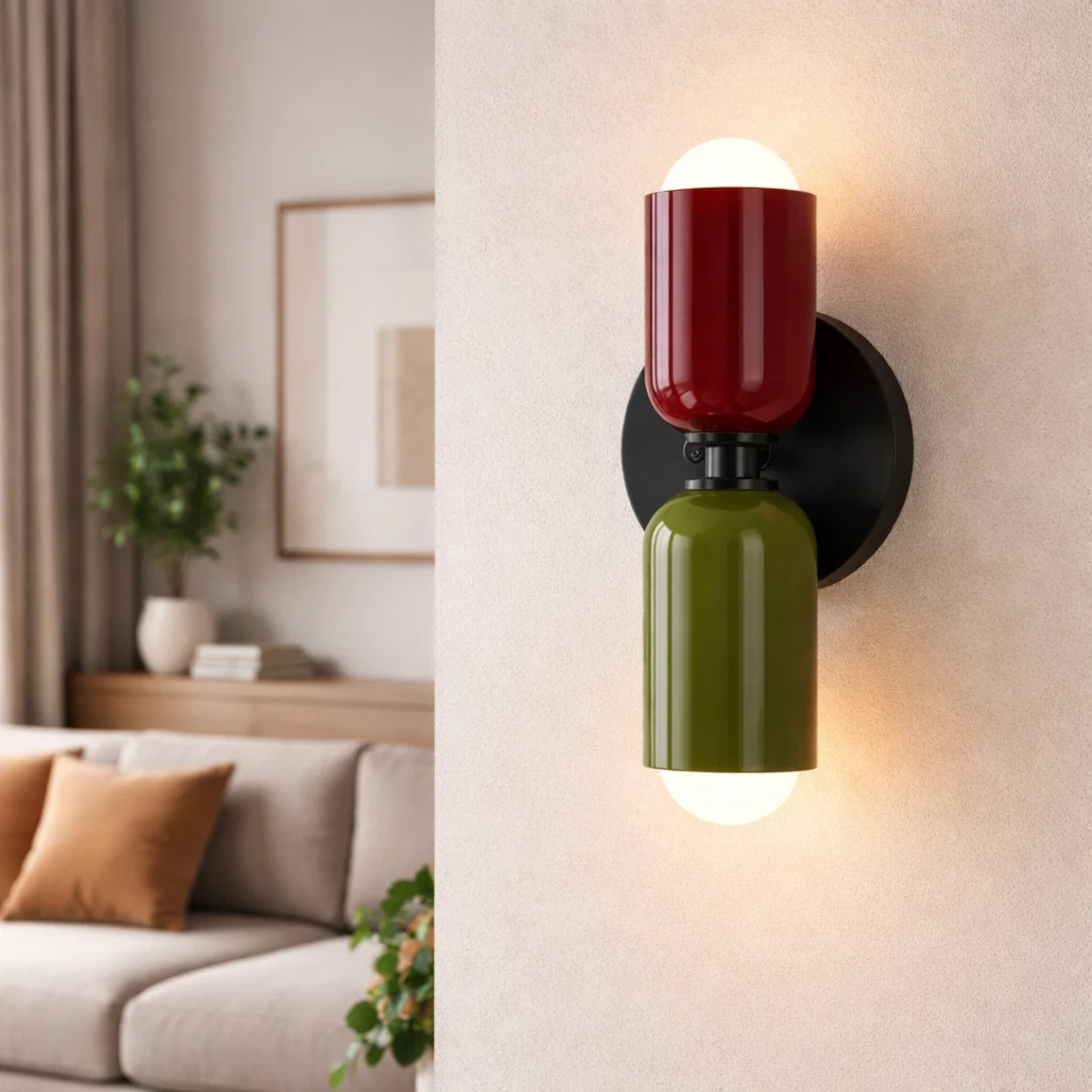 Dubbele wandlamp met warm licht