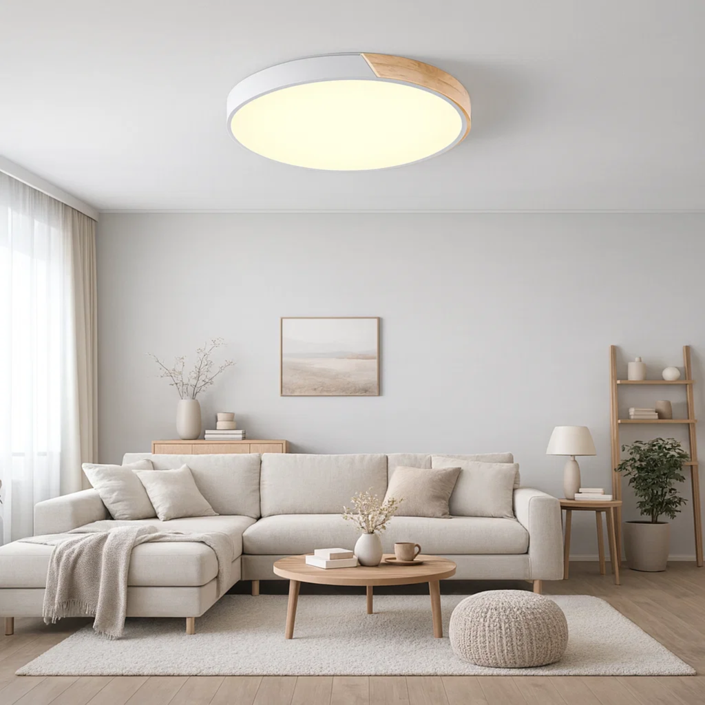 Ronde LED plafondlamp met kleuraccent