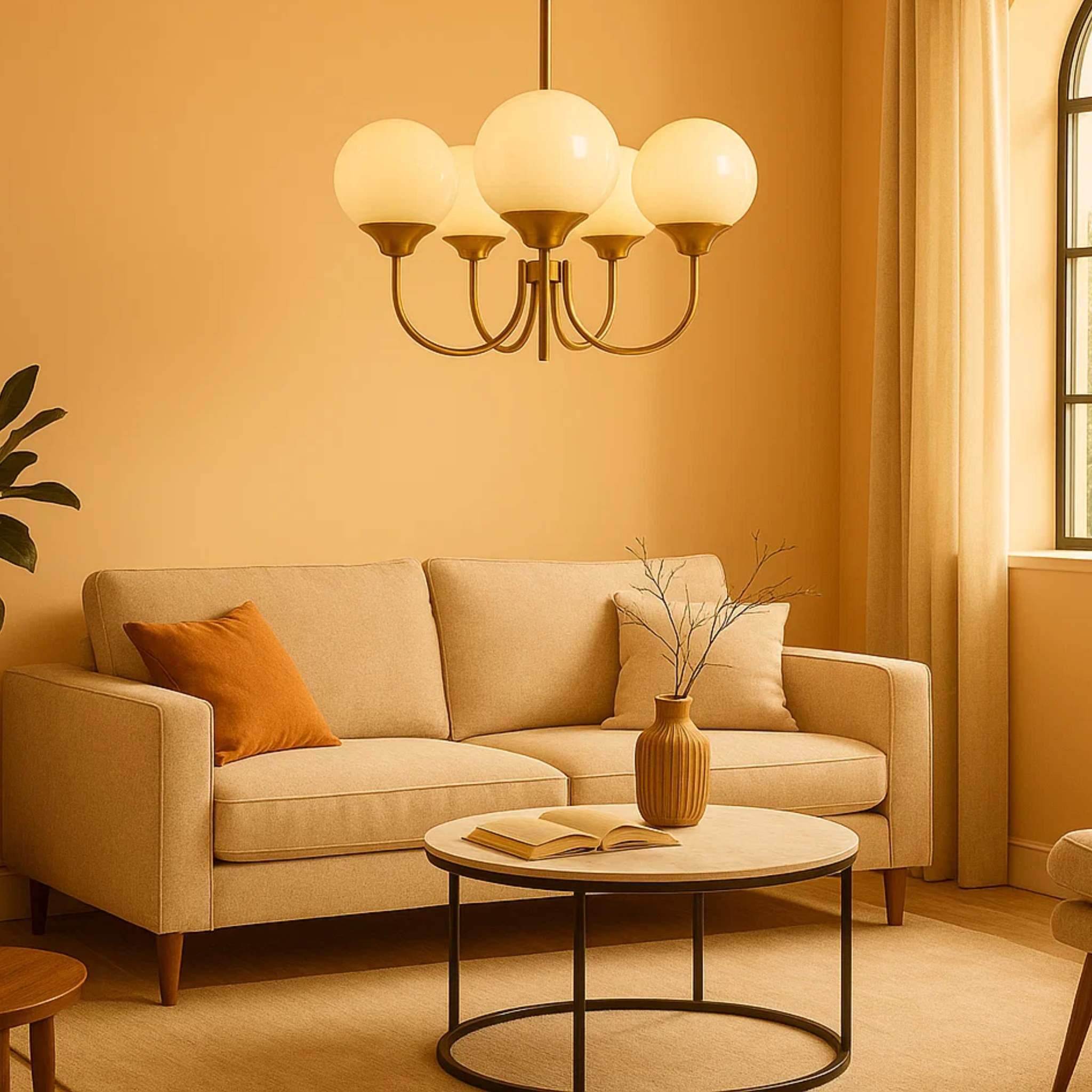 Hanglamp met gekleurde ronde glazen bollen – keuze uit 3 of 5 lichtpunten