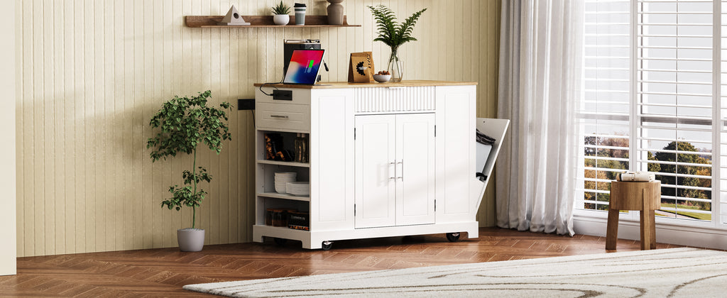 Ulrik Fluted Kitchen Island
