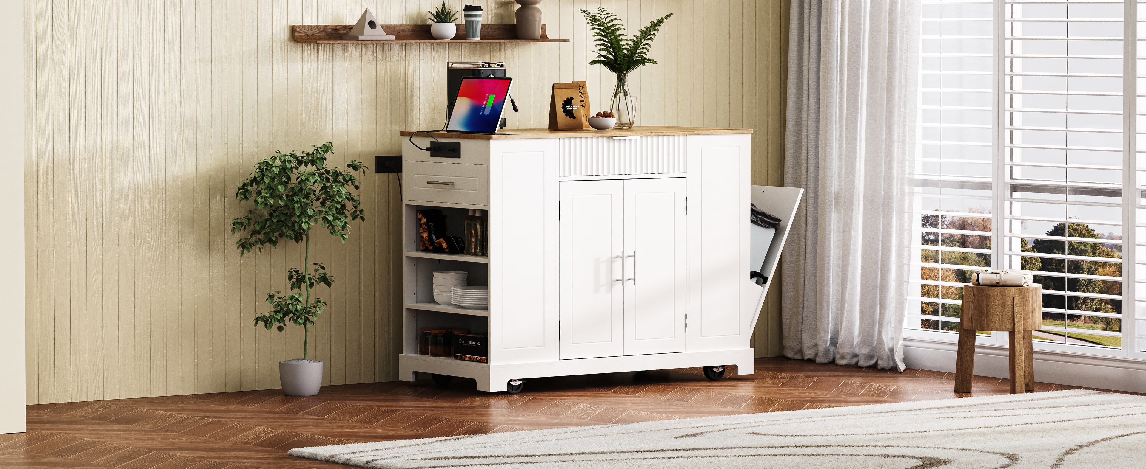 Ulrik Fluted Kitchen Island