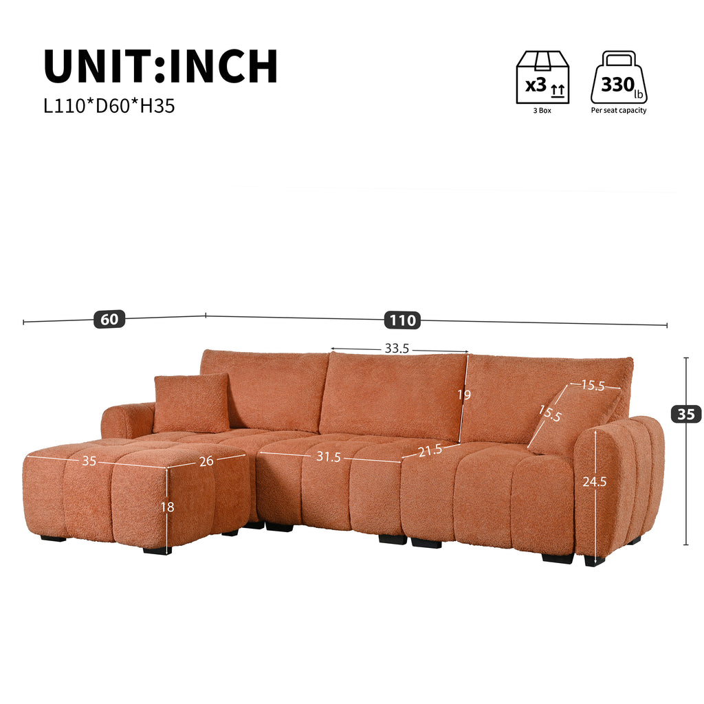 Ilva Boucle Sectional Sofa