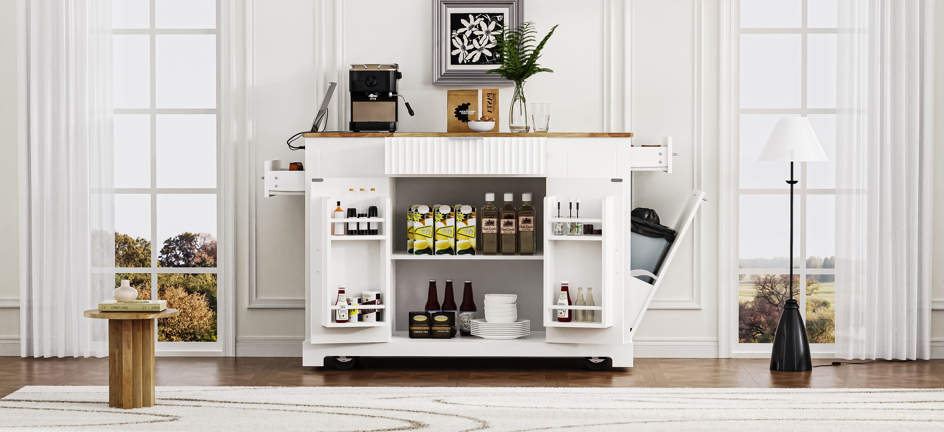 Ulrik Fluted Kitchen Island
