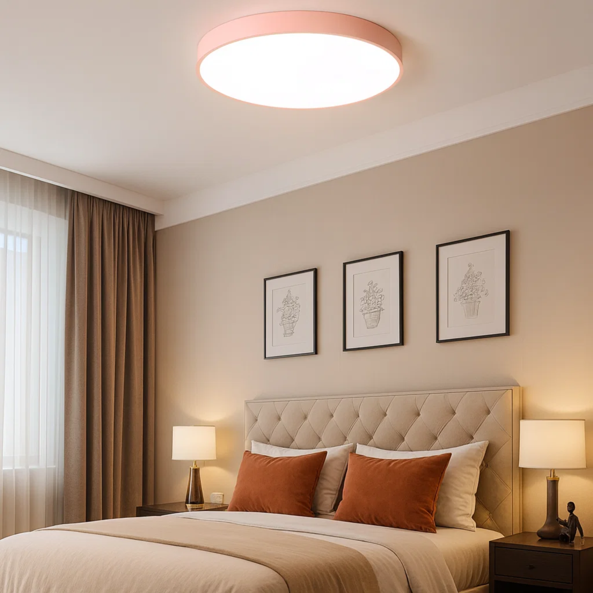 Strakke moderne ronde plafondlamp met zacht licht