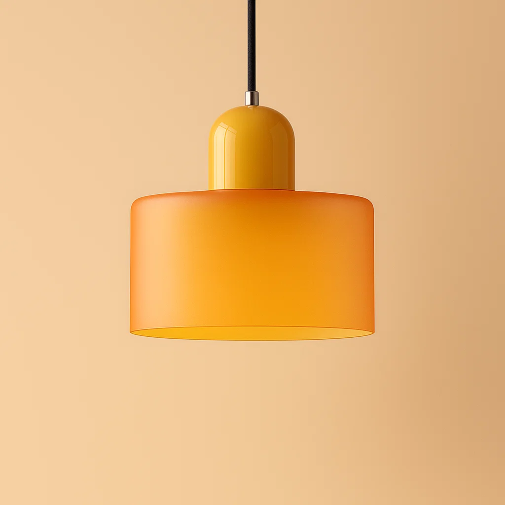 Retro plafondlamp met gekleurde kap