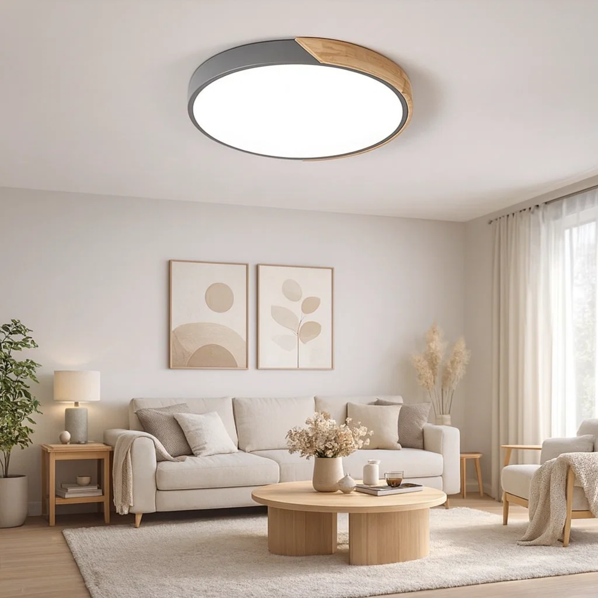 Ronde LED plafondlamp met kleuraccent