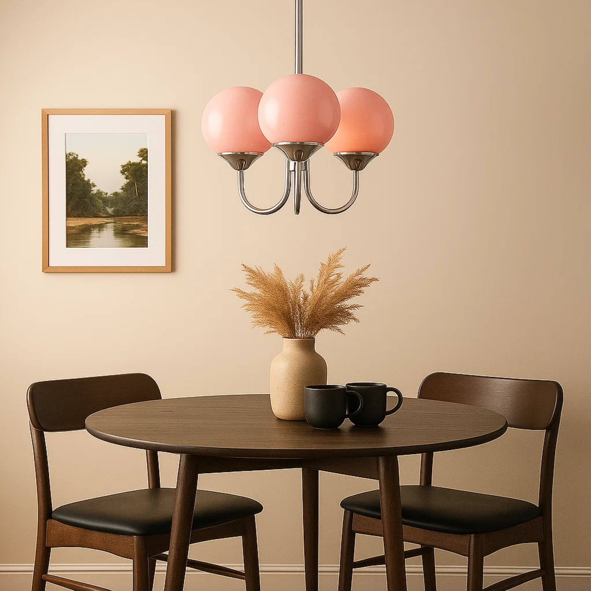 Hanglamp met gekleurde ronde glazen bollen – keuze uit 3 of 5 lichtpunten