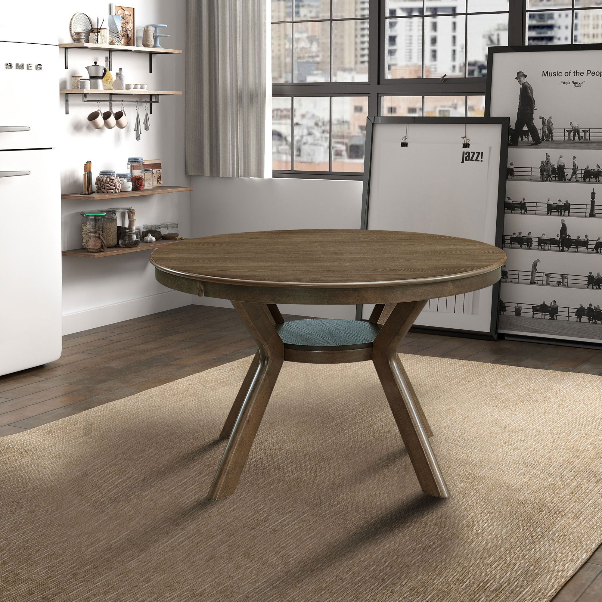 Oddny Round Oak Dining Table