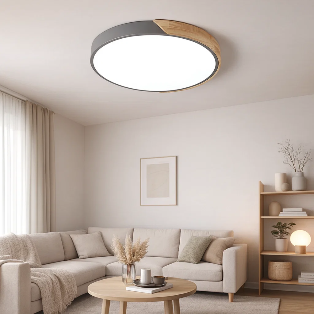 Ronde LED plafondlamp met kleuraccent