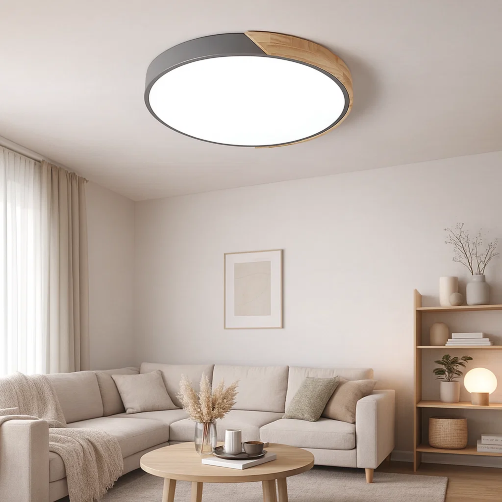 Ronde LED plafondlamp met kleuraccent