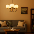 Hanglamp met gekleurde ronde glazen bollen – keuze uit 3 of 5 lichtpunten