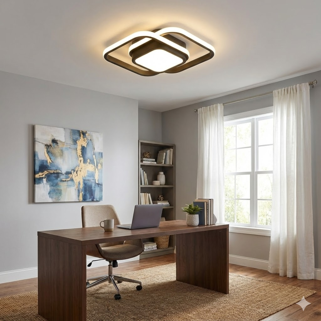 Doppelte Ring-Deckenleuchte mit ruhiger Ausstrahlung