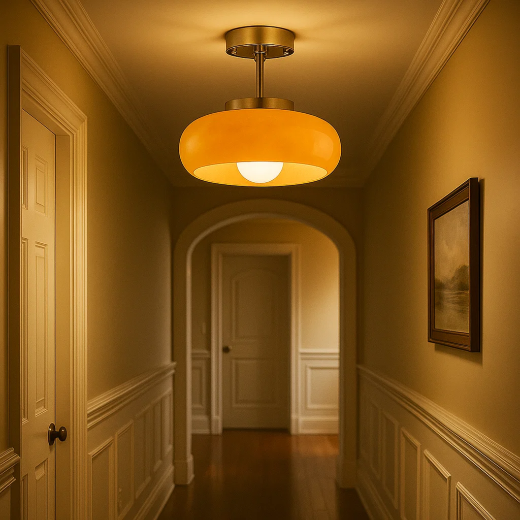 Vintage ronde retro plafondlamp