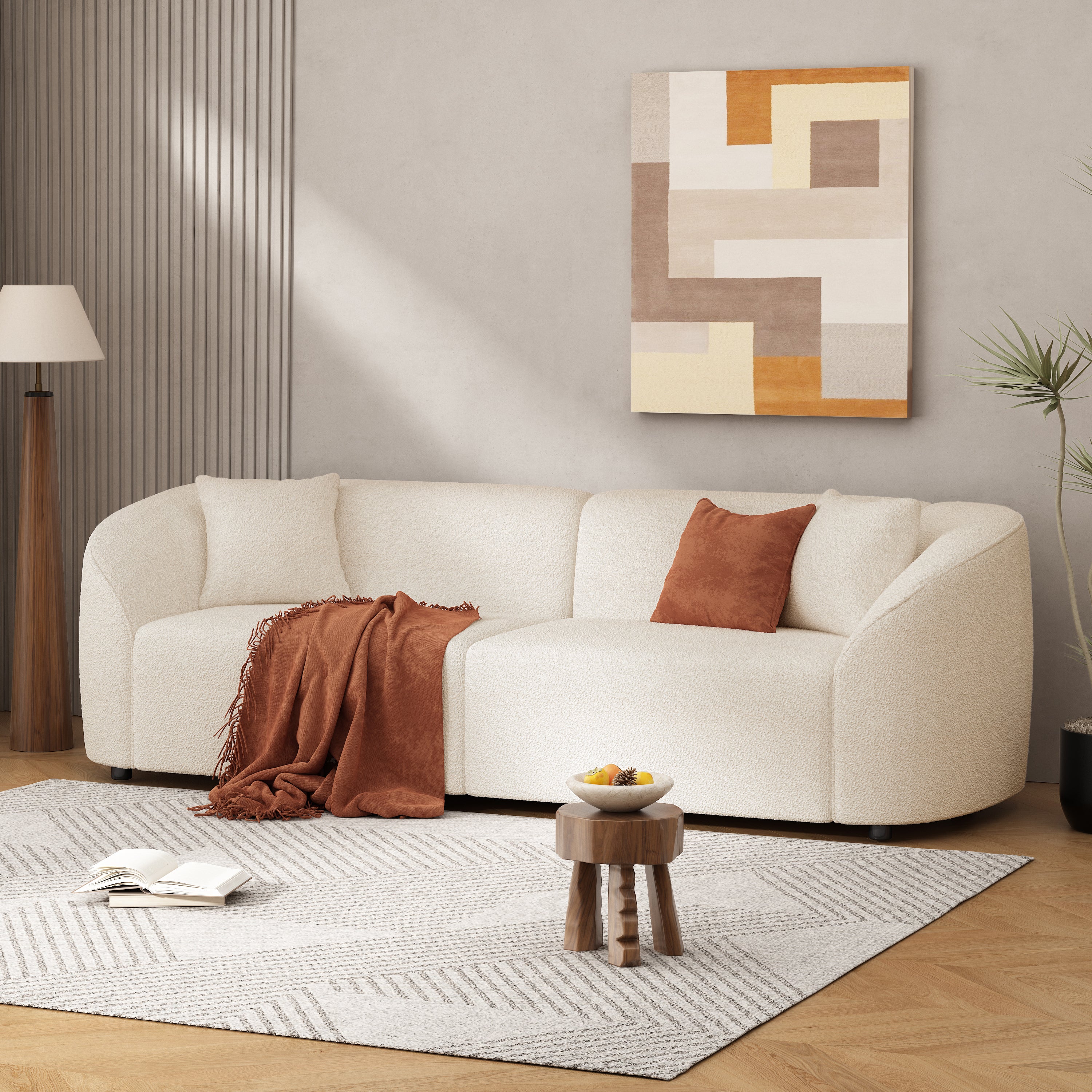 Elin Curved Boucle 87" Sofa