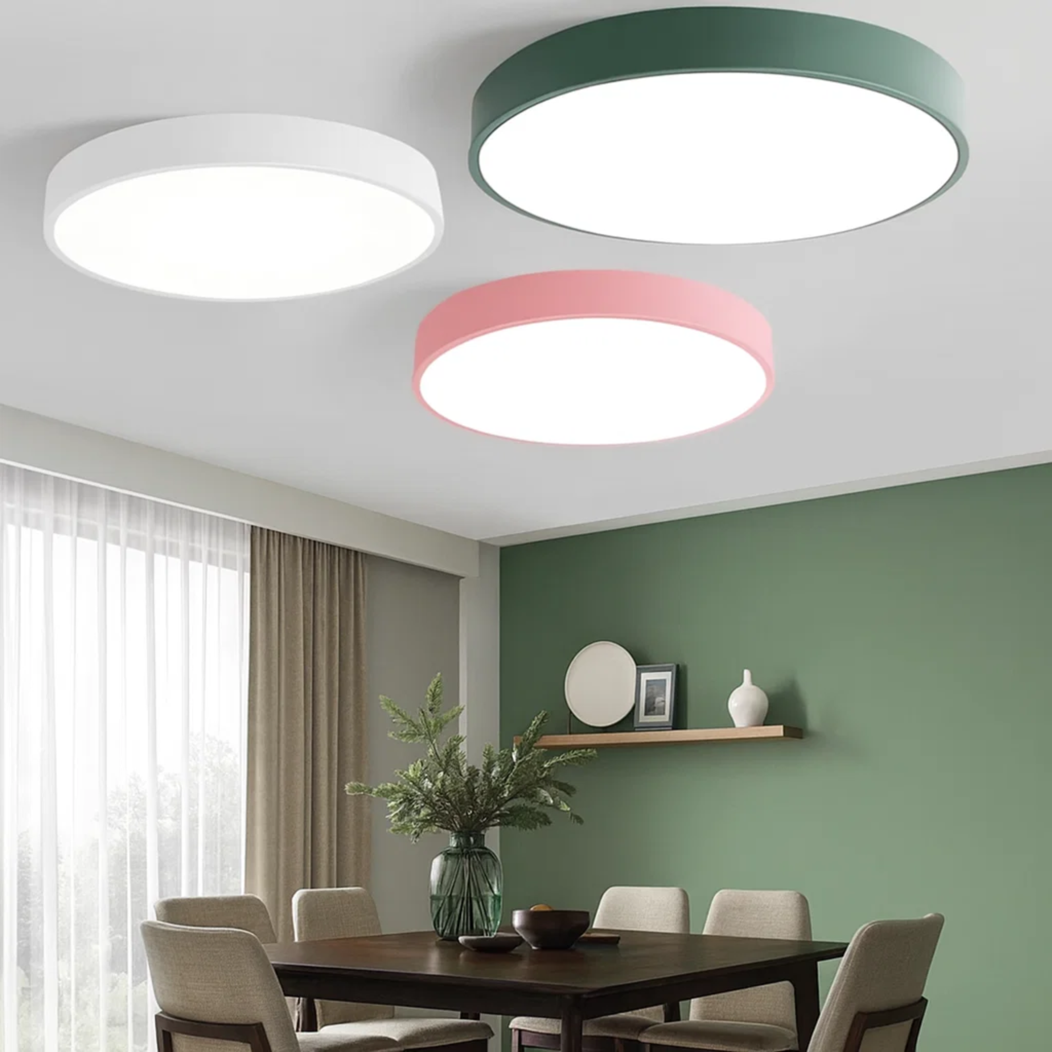 Strakke moderne ronde plafondlamp met zacht licht