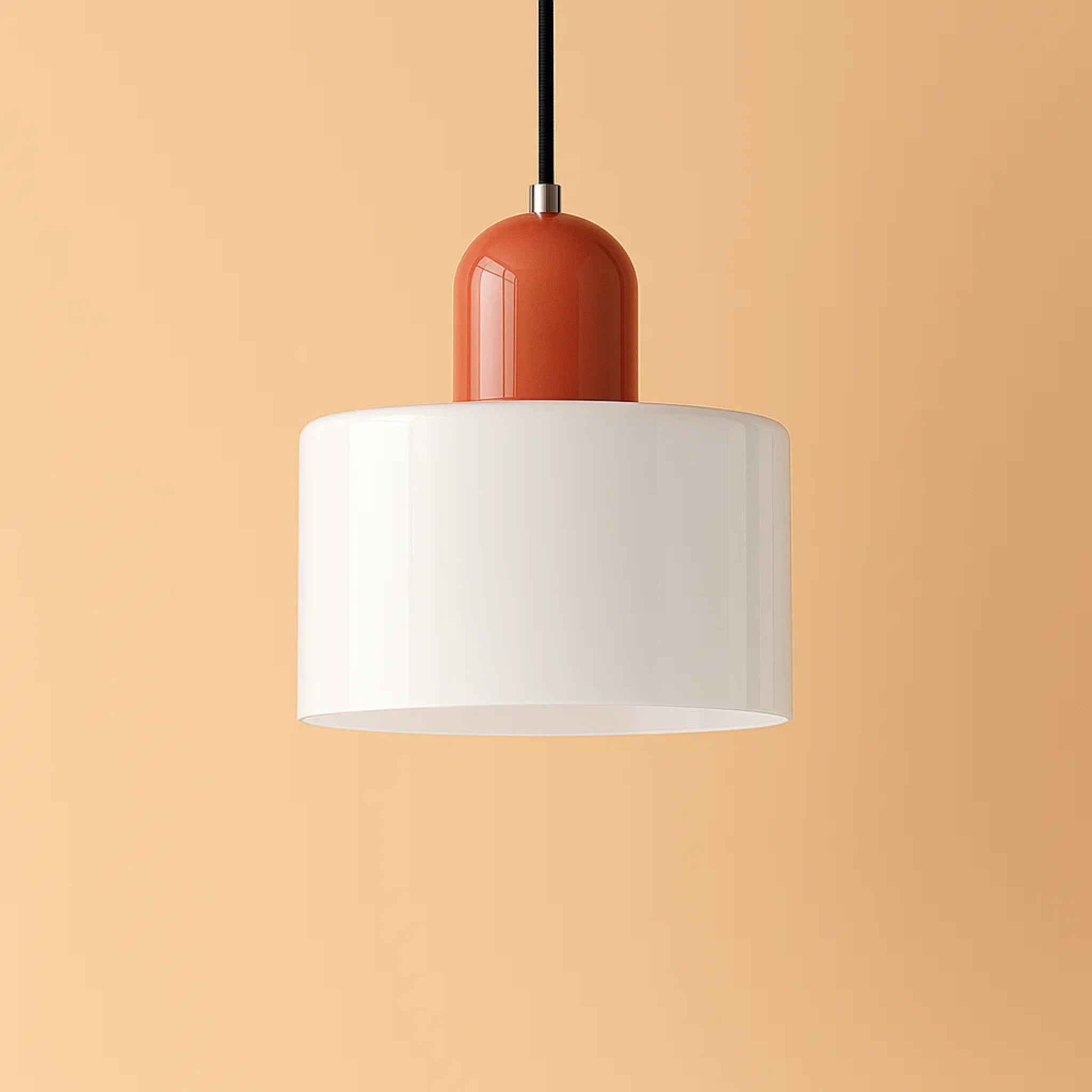 Retro plafondlamp met gekleurde kap