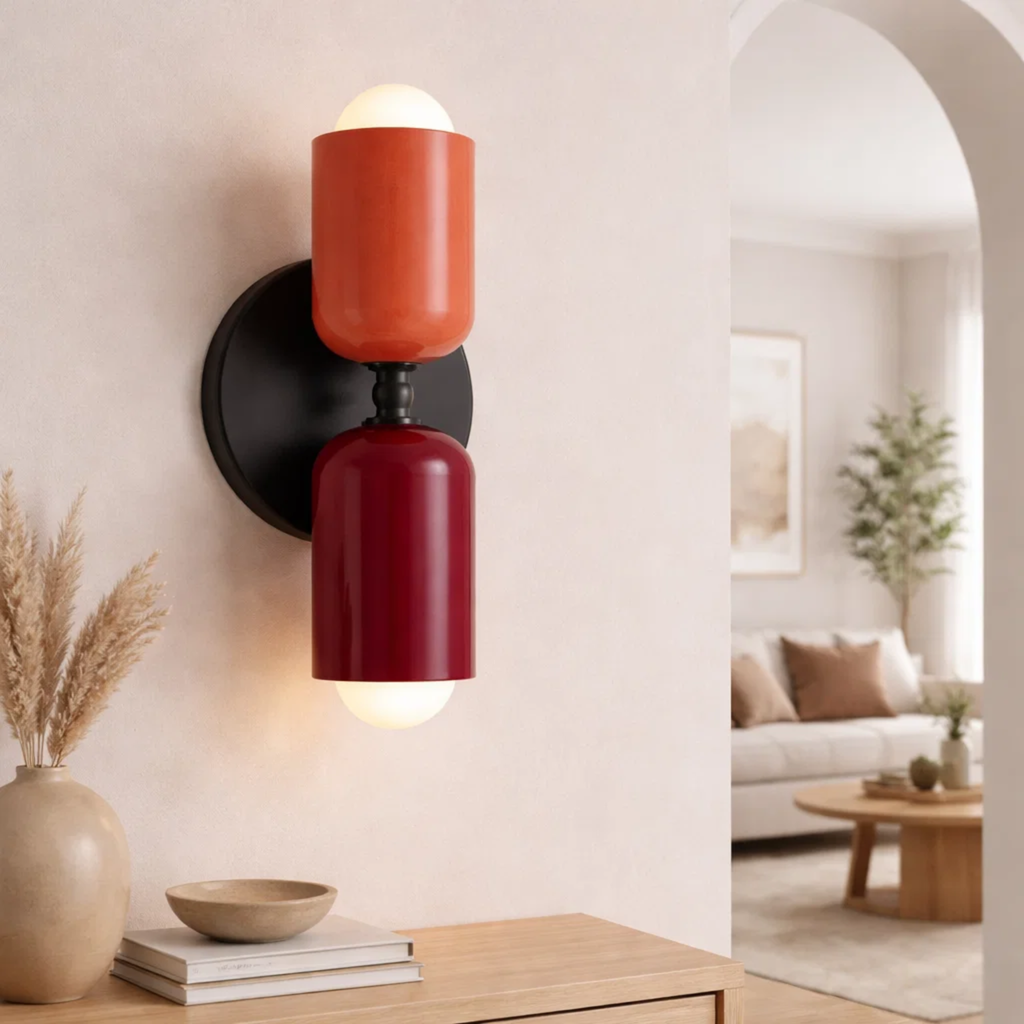 Dubbele wandlamp met warm licht