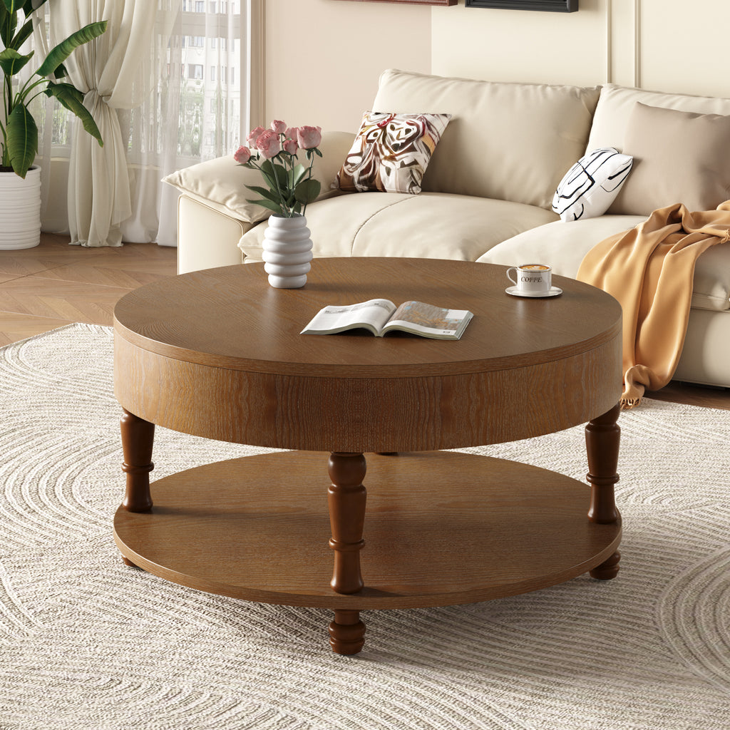 Mikkel Round Walnut Coffee Table