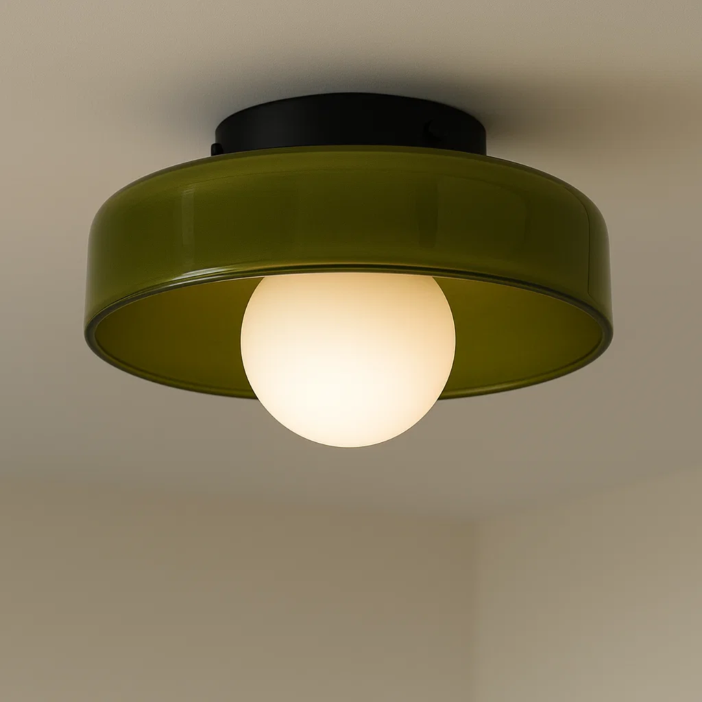 Modern ceiling lamp with round shade for bright light