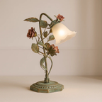 Bedlamp met uitlopende kap en bloemmotief