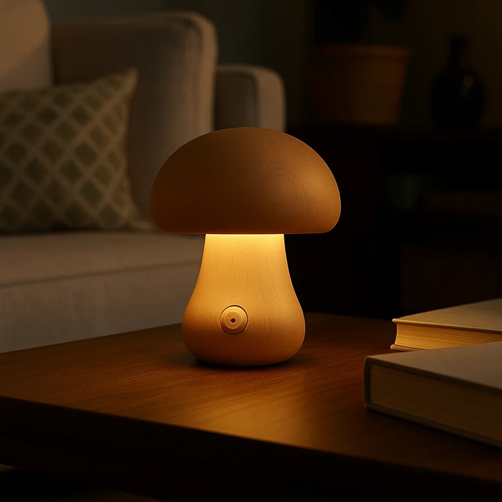 Tafellamp in paddenstoelvorm