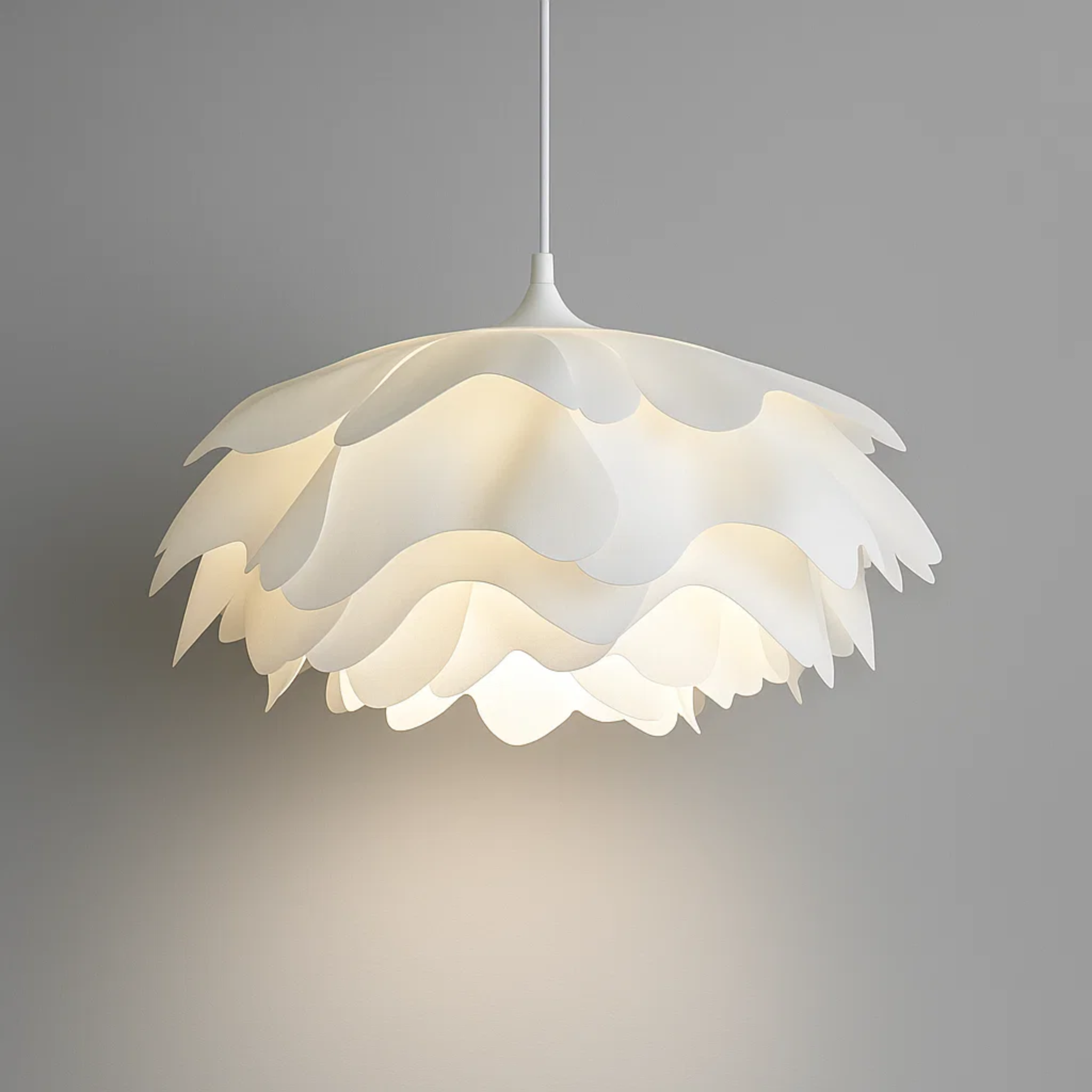 Japandi witte bloemvormige plafondlamp