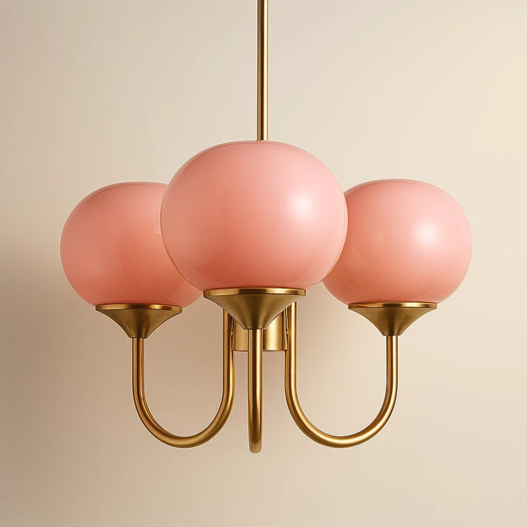 Hanglamp met gekleurde ronde glazen bollen – keuze uit 3 of 5 lichtpunten