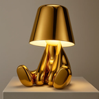 Moderne oplaadbare tafellamp met decoratief figuur