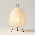 Japandi witte tafellamp met rijstpapieren kap