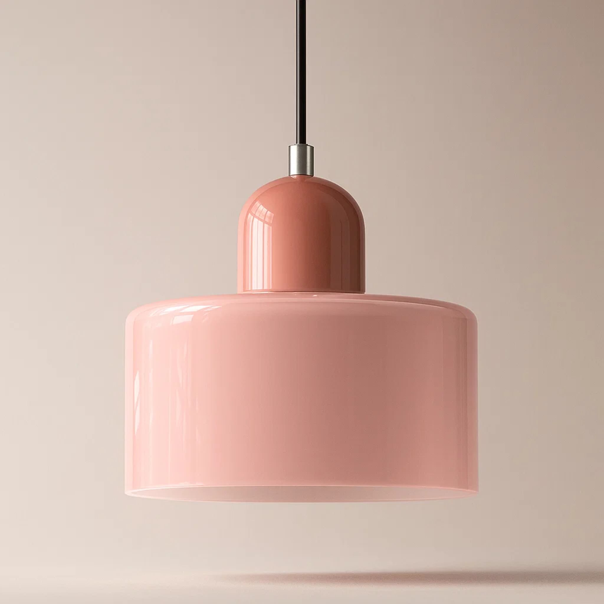 Retro plafondlamp met gekleurde kap