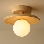 Japandi houten plafondlamp