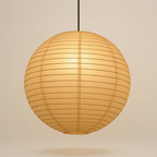 Japandi hanglamp met papieren lantaarnkap